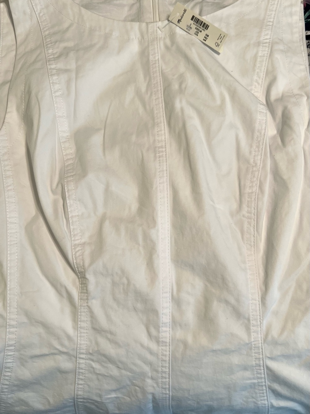 Madewell White Rylee A-Line Mini Dress Cotton Poplin NWT 2 #2735 - Picture 7 of 10